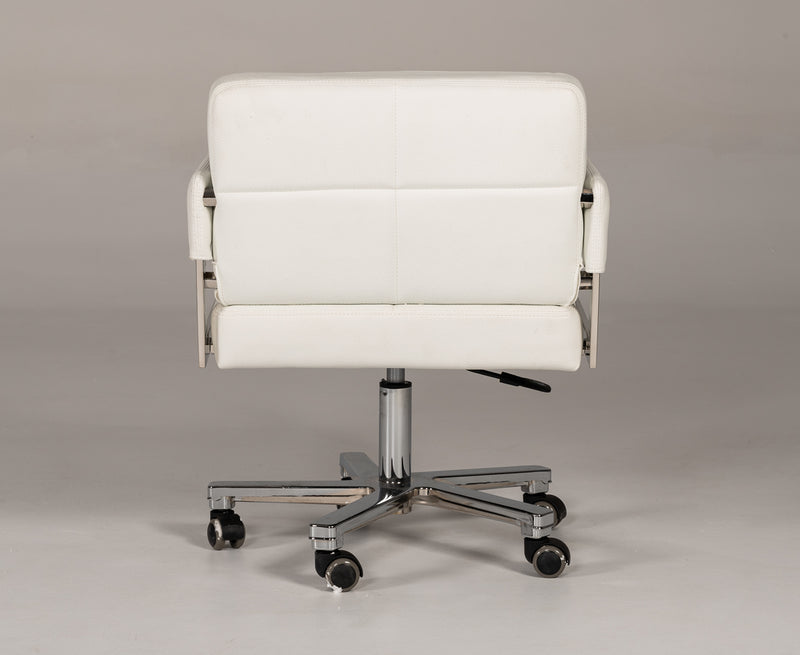 Craig Modern White Bonded Leather Office Chair — view 3