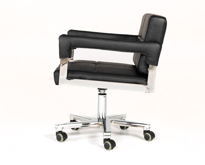 Craig Modern Black Bonded Leather Office Chair — view 3