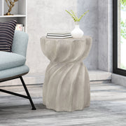 Gray Modern Canis Side Table by Noble House, outdoor-friendly with a sleek design and sturdy construction, perfect for patio decor.