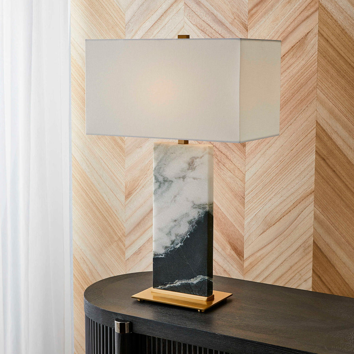 Panda - Table Lamp - Black / Brass / White