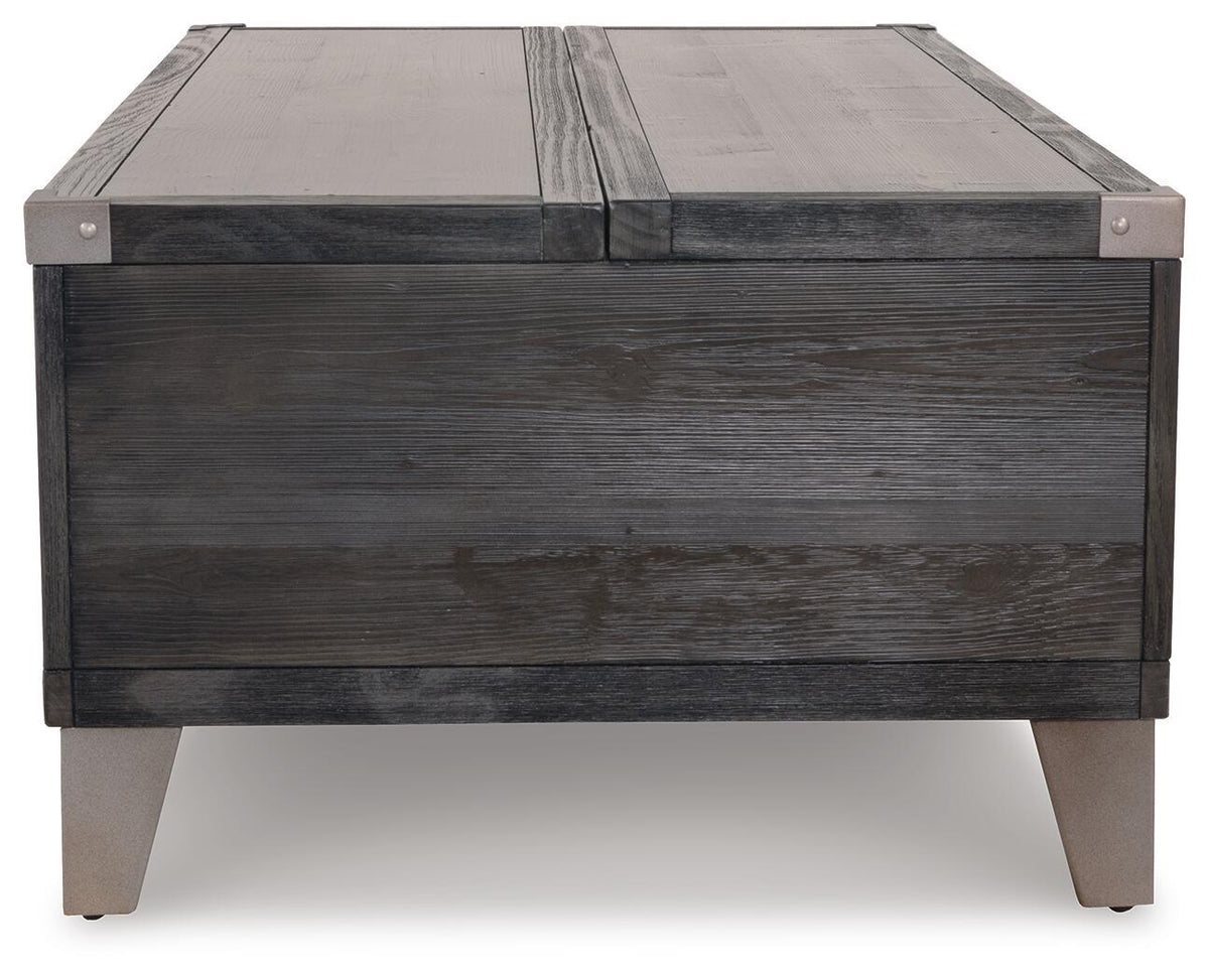 Todoe - Lift Top Cocktail Table - Dark Gray