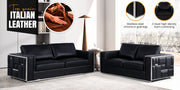 1130 - Top Grain Italian Leather Loveseat - R&R Furniture Gallery (Fountain Valley, CA)