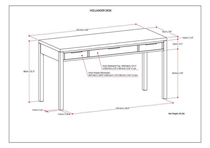 Hollander - Handcrafted Desk - R&R Furniture Gallery (Fountain Valley, CA)
