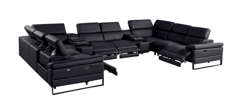 1246 - 10-Piece U-Shaped Modular Power Reclining Sectional With 4 Power Recliners And Power Headrests