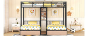 Triple Bunk Bed With Drawers, Multi-Functional Frame With Desks And Shelves In The Middle - R&R Furniture Gallery (Fountain Valley, CA)