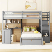 Bunk Bed With Desk, Drawers And Shelves - R&R Furniture Gallery (Fountain Valley, CA)