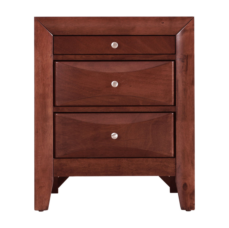 Modern design accent nightstand by Glory Furniture with sleek wood finish and minimalist style, featuring a single drawer.