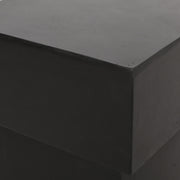 Black outdoor side table from Noble House, patio end table with a sleek design, perfect for outdoor seating areas.