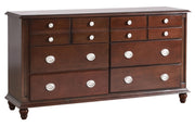 Elegant traditional dresser by Glory Furniture featuring crafted wood finish and classic design with multiple storage drawers.