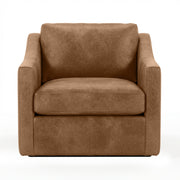 Classic Home Kipton swivel chair with a modern design, featuring a cushioned seat and backrest in neutral fabric.
