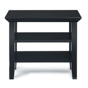 Handcrafted Acadian narrow side table by Simpli-Home, featuring a natural wood finish and sleek, compact design for living spaces.