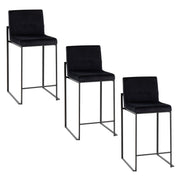 Lumi Source Fuji contemporary modern high back counter stool with sleek design and wooden legs, ideal for modern kitchen or bar area
