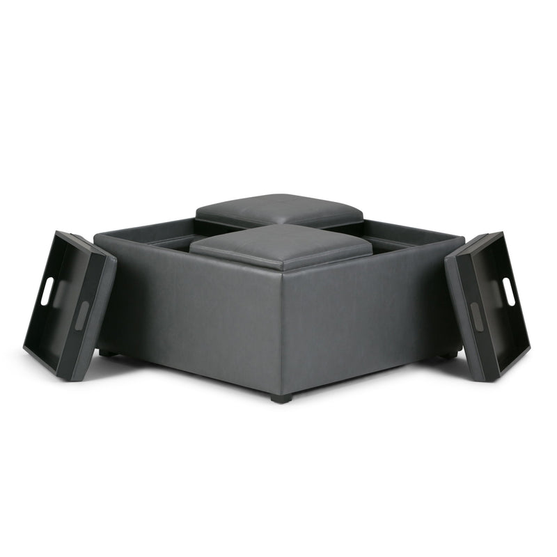 Avalon - Square Coffee Table, Storage Ottoman - R&R Furniture Gallery (Fountain Valley, CA)