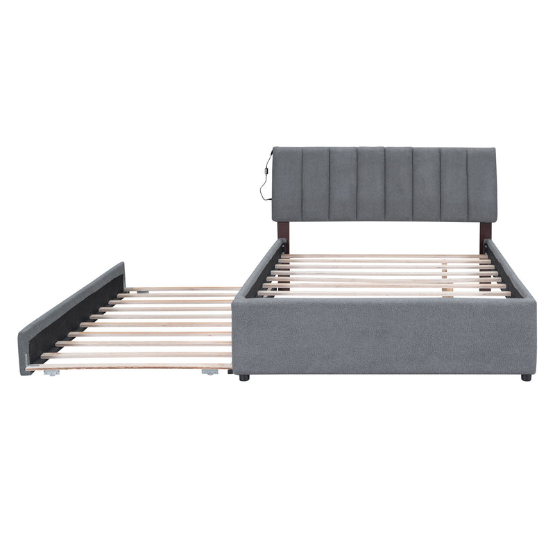 Upholstered Platform Bed With Trundle - R&R Furniture Gallery (Fountain Valley, CA)
