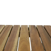 Outdoor folding wooden side table by Noble House, featuring a compact design with a natural wood finish for outdoor use.