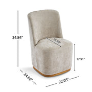Set of two Noble House indoor upholstered dining chairs with cushioned seats and fabric upholstery for comfortable dining.