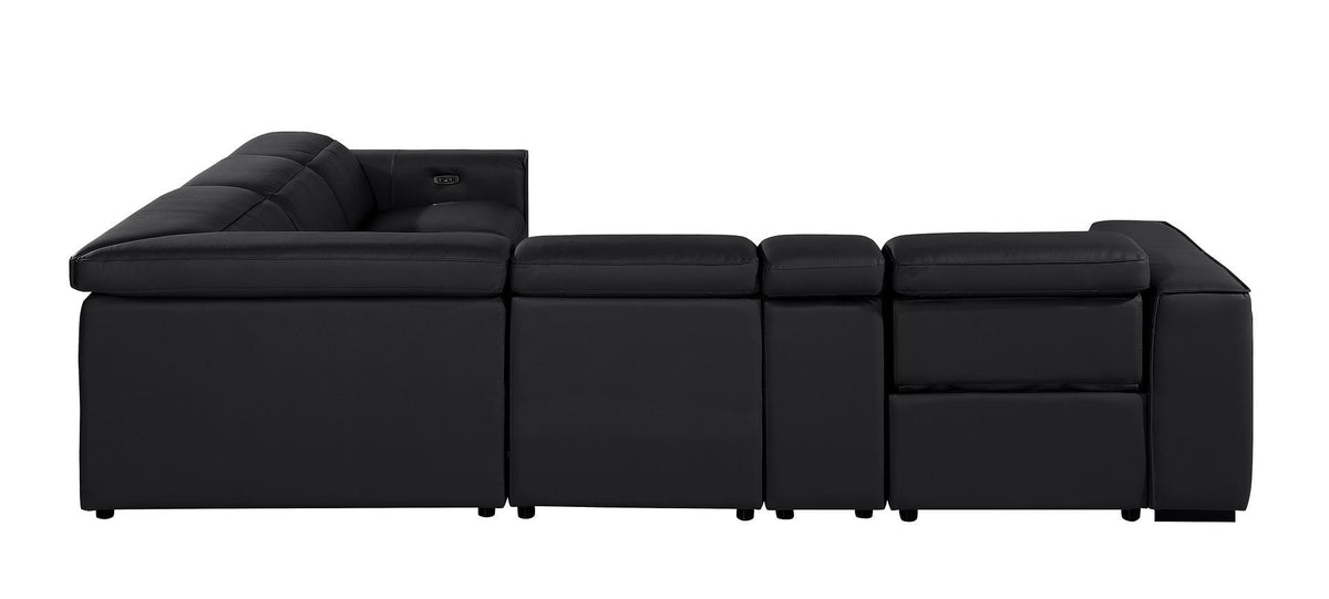 1224 - 6-Piece L-Shaped Sectional Sofa In With 3 Power Recliners & Power Headrests