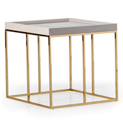 Carmela - Side Table - Shimmer Ivory - R&R Furniture Gallery (Fountain Valley, CA)