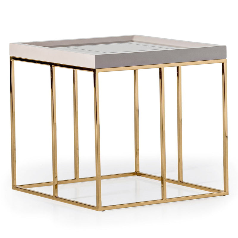 Carmela - Side Table - Shimmer Ivory - R&R Furniture Gallery (Fountain Valley, CA)