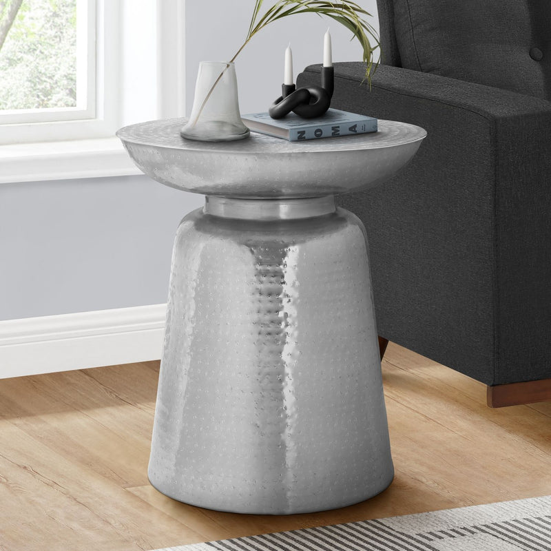Drum Accent Side Table, Hammered Texture - R&R Furniture Gallery (Fountain Valley, CA)
