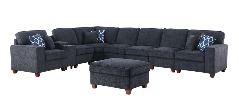 Lily - Sectional Sofa With Ottoman - Black - R&R Furniture Gallery (Fountain Valley, CA)