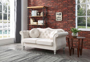 Stylish flared arm stationary loveseat by Glory Furniture with plush fabric and contemporary design, shown in a cozy living room setting.