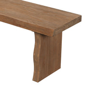 Indoor dining bench by Noble House, pine wood, fits three people, featuring a sturdy, natural finish and simple design.