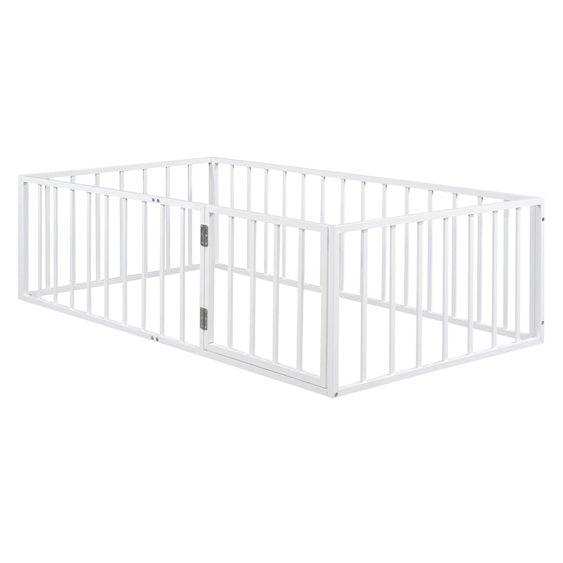 Metal Floor Bed Frame With Fence And Door - R&R Furniture Gallery (Fountain Valley, CA)