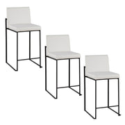 Lumi Source Fuji modern high back counter stool with sleek design and wooden legs, perfect for contemporary dining or bar areas.