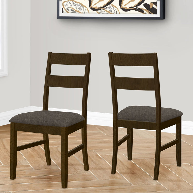 Dining Chair, Upholstered, Side, Dining Room, Transitional (Set of 2) - Brown - R&R Furniture Gallery (Fountain Valley, CA)