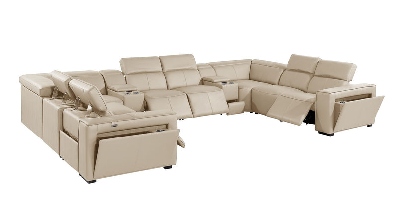 1224 - 10-Piece U-Shaped Sectional Sofa In With 4 Power Recliners & Power Headrests