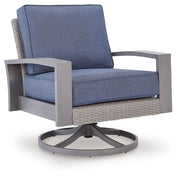 Half Moon Beach - Swivel Lounge With Cushion - Blue / Gray - R&R Furniture Gallery (Fountain Valley, CA)