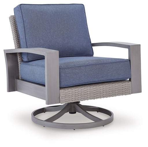 Half Moon Beach - Swivel Lounge With Cushion - Blue / Gray - R&R Furniture Gallery (Fountain Valley, CA)