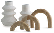 Maddwarth - Accessory Set (Set of 5) - White / Natural Brown - R&R Furniture Gallery (Fountain Valley, CA)