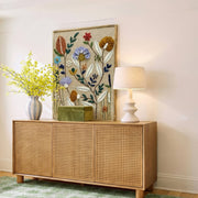 TOV Furniture Muro "Sprout" embroidered wall art, colorful floral wall decor with detailed stitching and vibrant design.