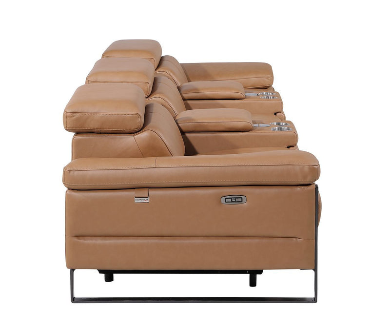 1246 - Modular Power Triple Reclining Dual Console Sofa With Power Reclining Headrests