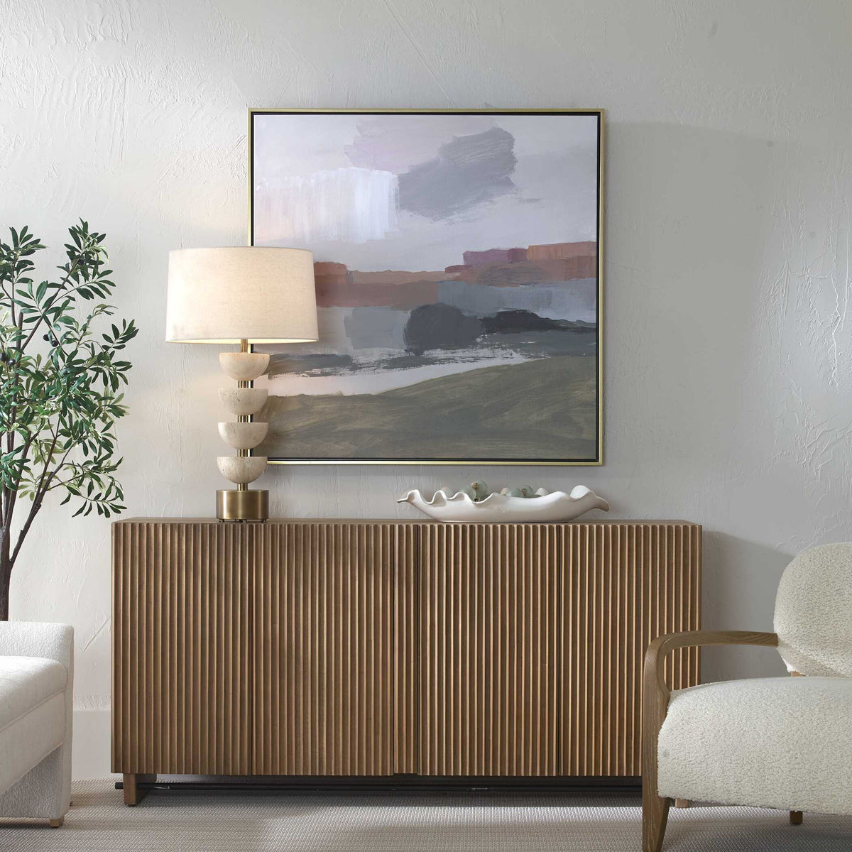 Westward - Framed Landscape Art - Black / Gold / Gray / Green / Orange / Purple / Red / White