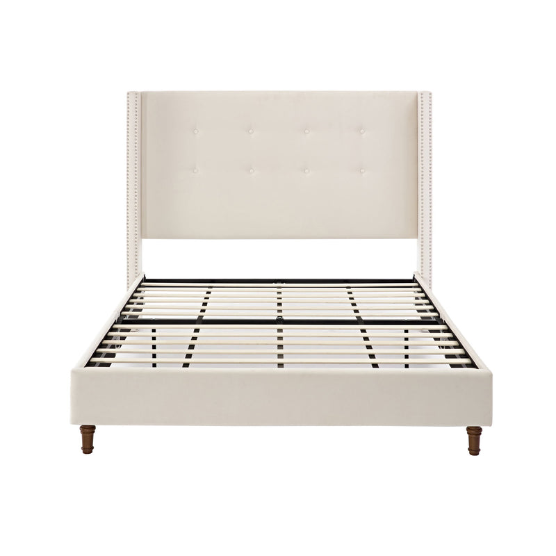 Peyton - Upholstered Bed With 54" High Headboard, Traditional Hand Buttoned Tufting - R&R Furniture Gallery (Fountain Valley, CA)