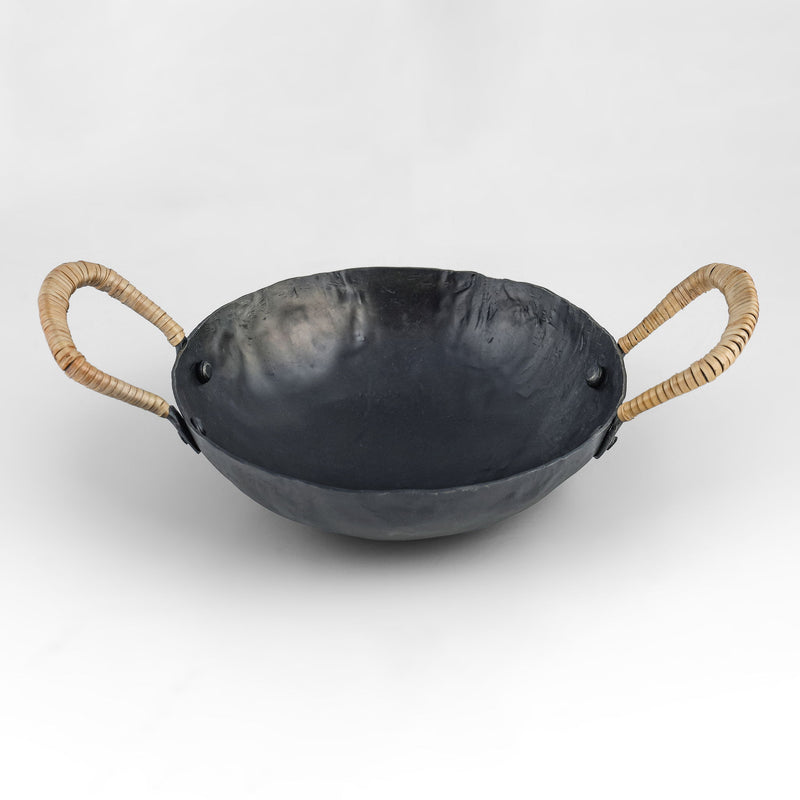 TOV Furniture Verma Hammered Iron Catchall in black, serving bowl with textured hammered finish and sleek black color.