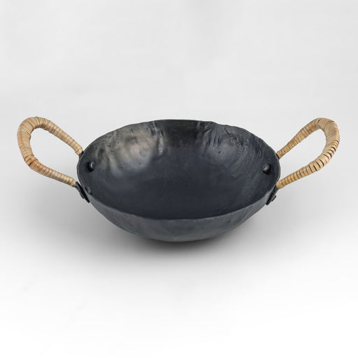 TOV Furniture Verma Hammered Iron Catchall in black, serving bowl with textured hammered finish and sleek black color.