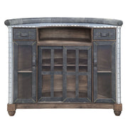 Rahma - Bar Table - Antique Ebony Top Grain Leather & Aluminum - R&R Furniture Gallery (Fountain Valley, CA)