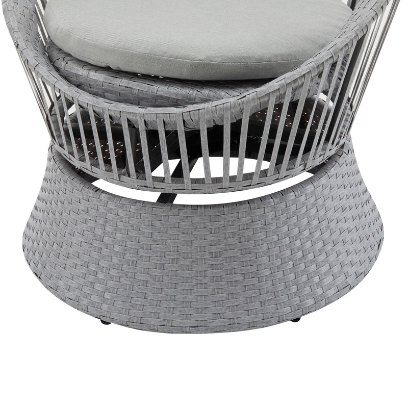 Modern Swivel Wicker Lounge Chair With Round Design - R&R Furniture Gallery (Fountain Valley, CA)