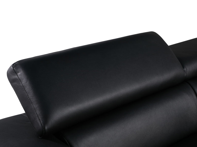 1140 - Top Grain Italian Leather Living Room Set - Black - R&R Furniture Gallery (Fountain Valley, CA)