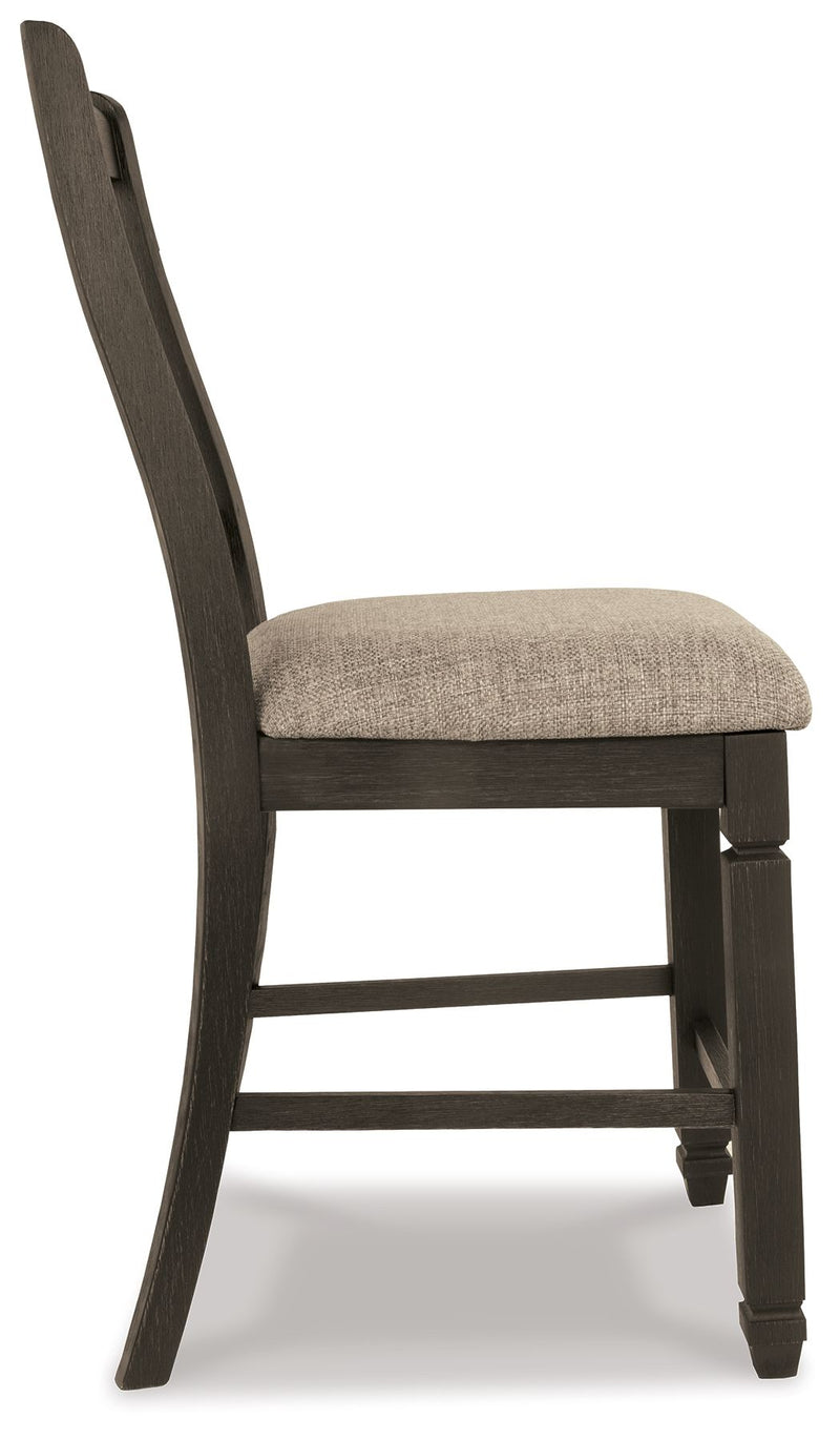 Tyler Creek - Upholstered Barstool (Set of 2) - Black / Grayish Brown - R&R Furniture Gallery (Fountain Valley, CA)