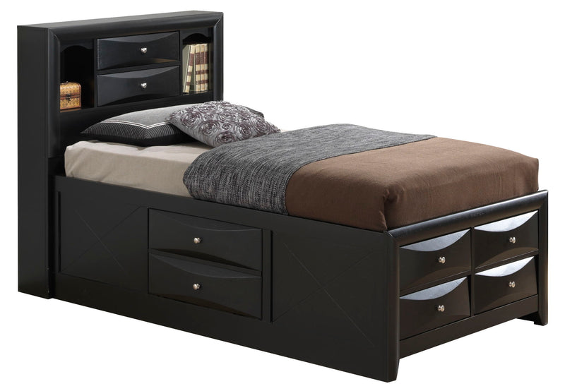 Modern Design Storage Bed With Bookcase Headboard - R&R Furniture Gallery (Fountain Valley, CA)