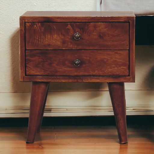 Mini Modern Bedside Table - Chestnut - R&R Furniture Gallery (Fountain Valley, CA)
