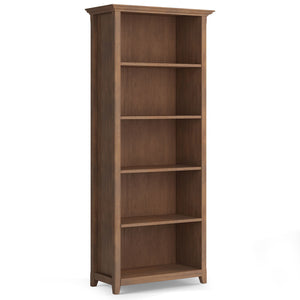 Amherst - 5 Shelf Bookcase - Rustic Natural Aged Brown