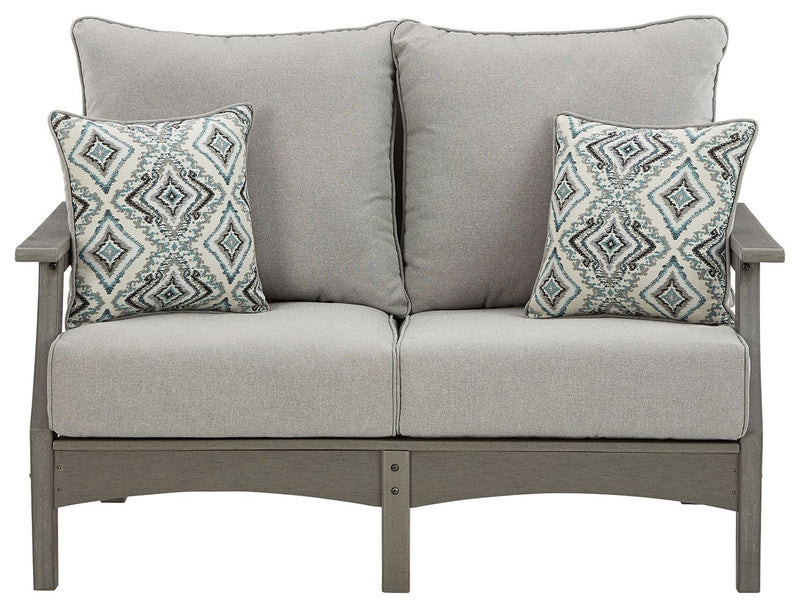 Visola - Loveseat w/Cushion - Gray - R&R Furniture Gallery (Fountain Valley, CA)