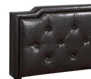Button tufted upholstered bed by Glory Furniture with cozy, plush fabric and elegant tufted headboard for charming bedroom decor