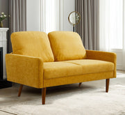 Loveseat Sofa, European Style With Sleek Design, Modern & Vintage Flair, Upholstered 2 Seater Couch - R&R Furniture Gallery (Fountain Valley, CA)